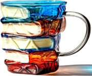 Handcrafted Glass Book Stack Coffee Mug