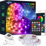 APSPOW 100FT Color Changing LED Strip Lights